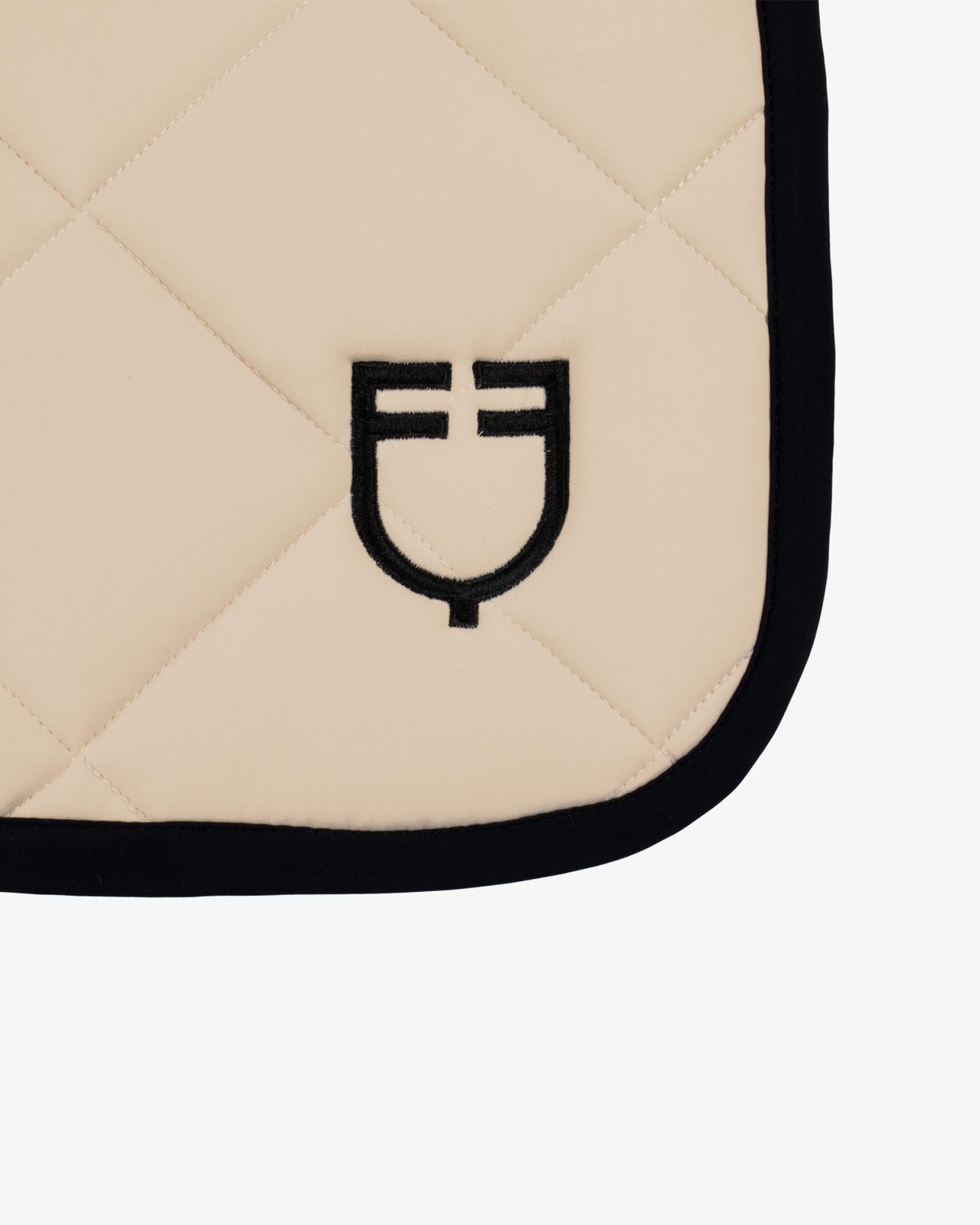 Jumping saddle pad with embroidered logo black line edition