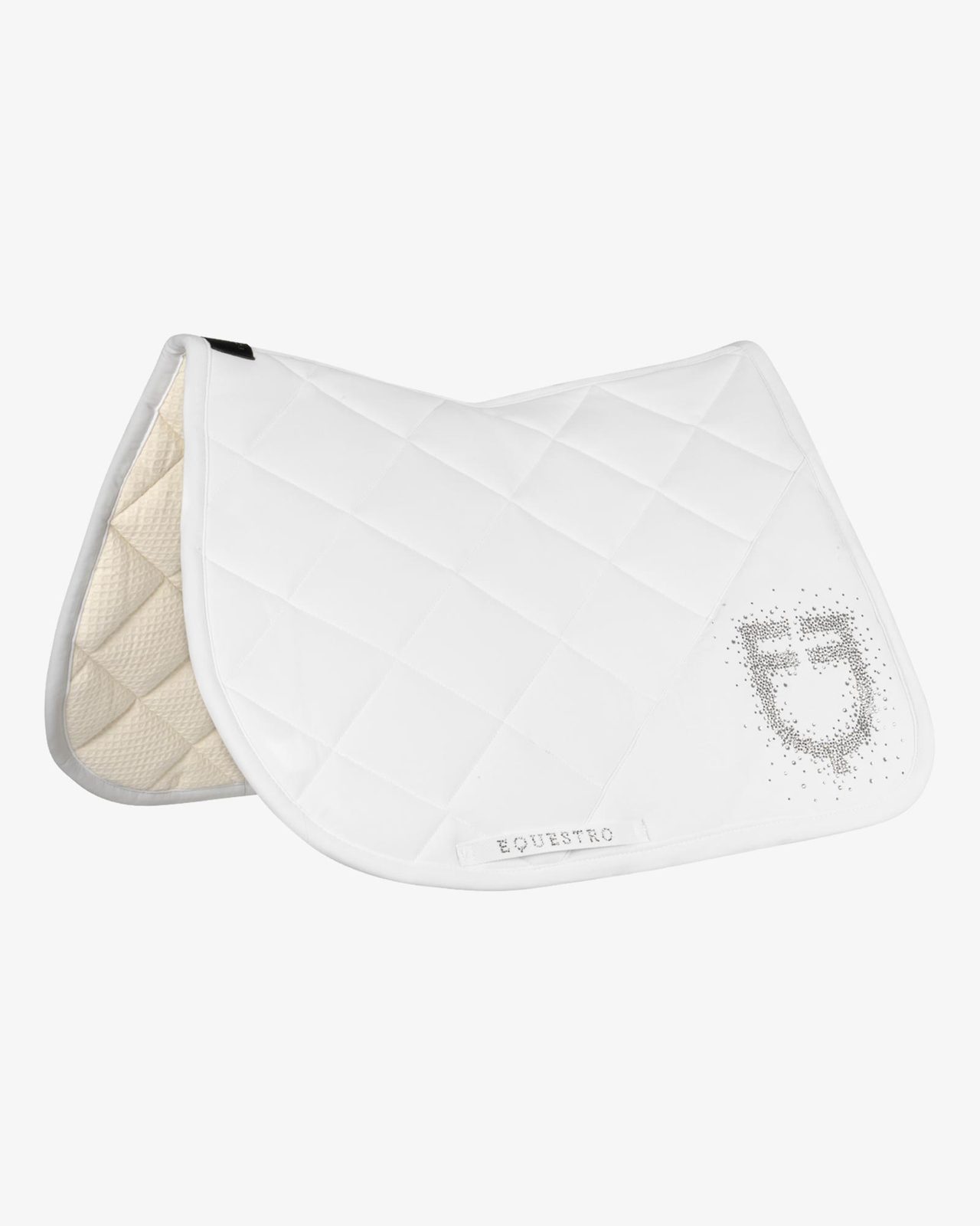 Jumping saddle pad with rhinestone logo