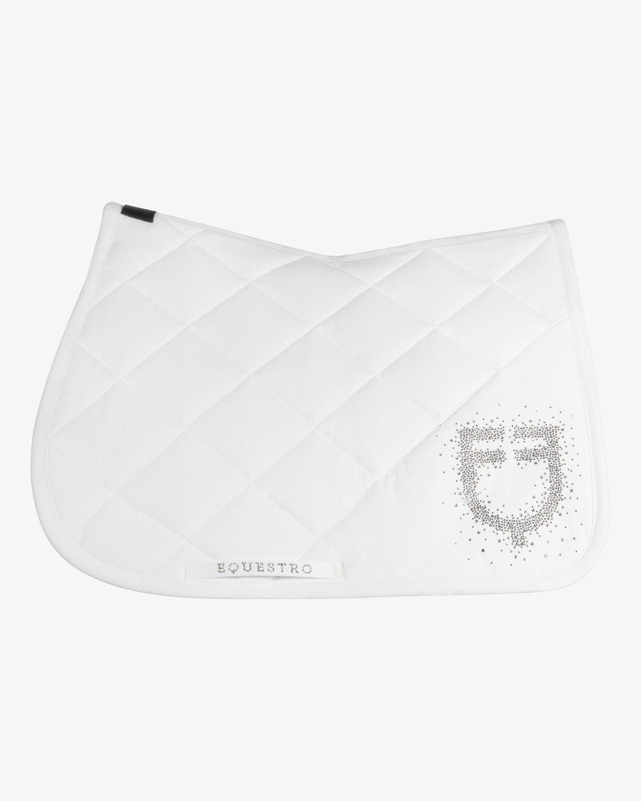Jumping saddle pad with rhinestone logo