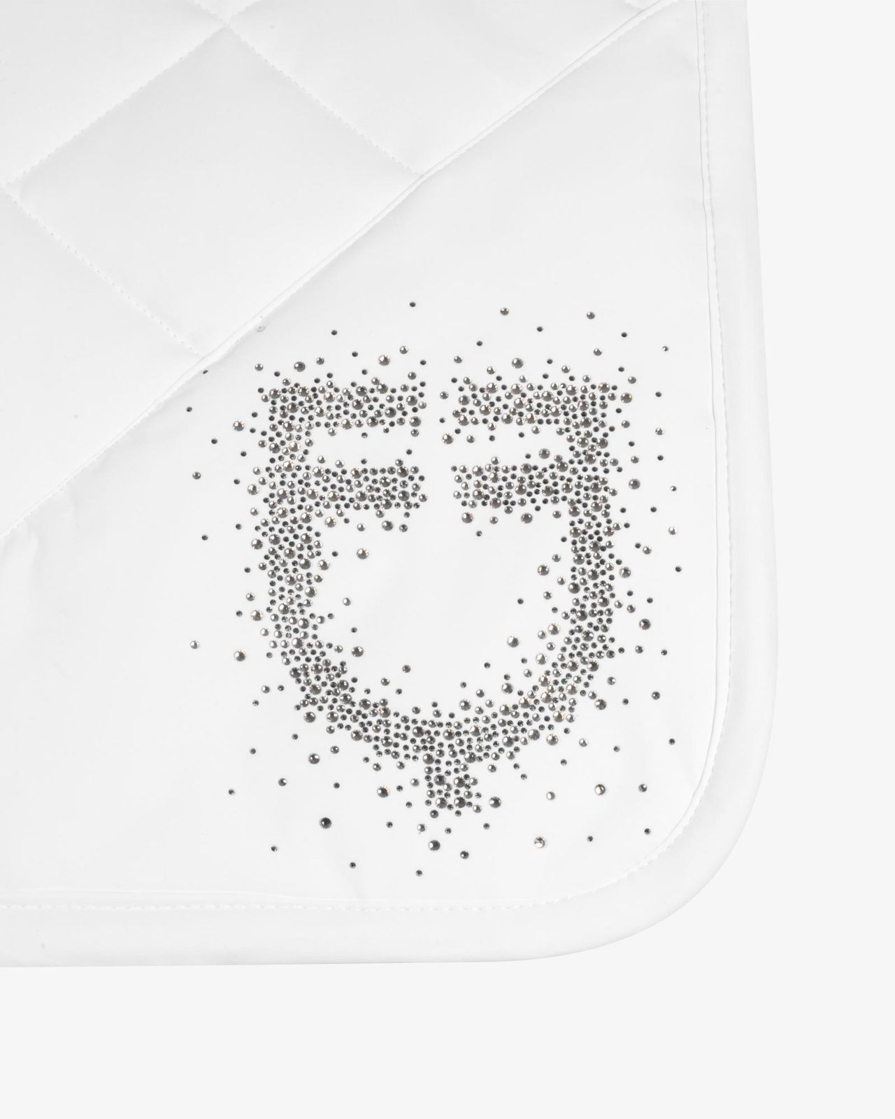 Jumping saddle pad with rhinestone logo