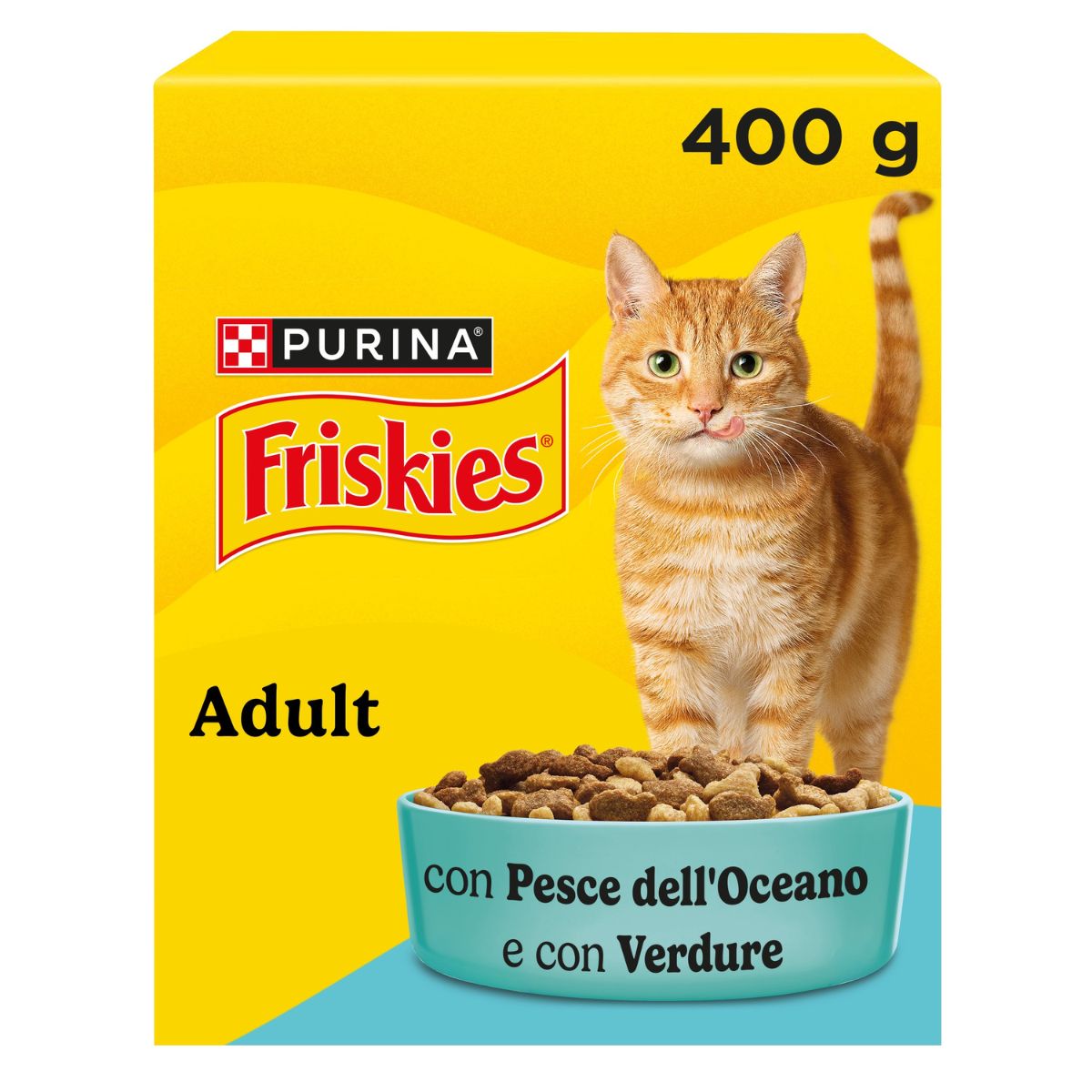 PURINA FRISKIES® Adult con Pesce dell'Oceano e con Verdure in scatola di cartone da 400g