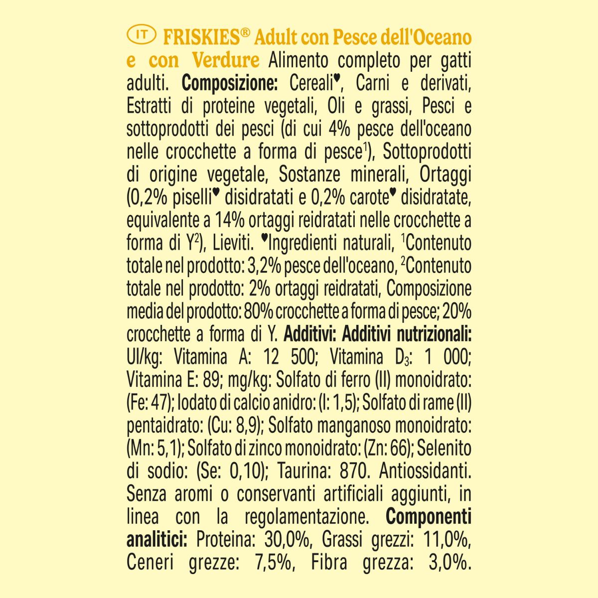 PURINA FRISKIES® Adult con Pesce dell'Oceano e con Verdure in scatola di cartone da 400g