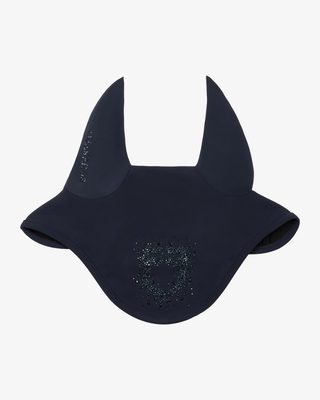 Fly veil in technical fabric with rhinestone logo