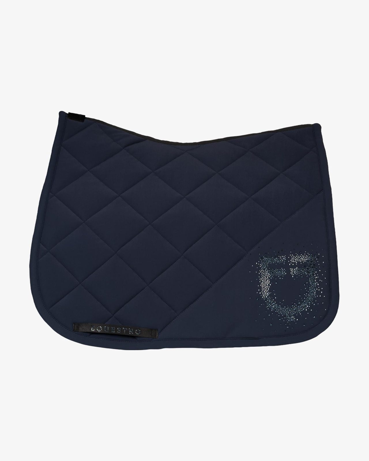 Dressage saddle pad with rhinestone logo