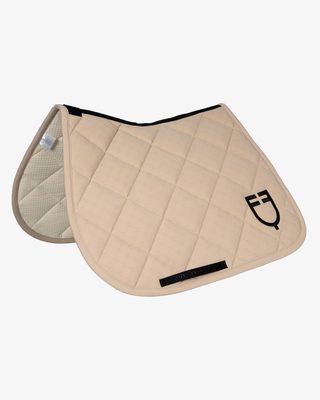 Jumping saddle pad with monogram print