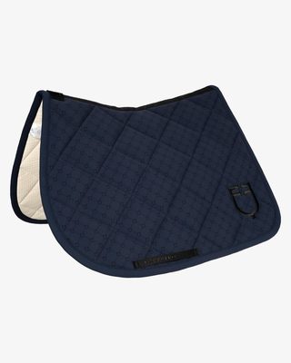 Jumping saddle pad with monogram print