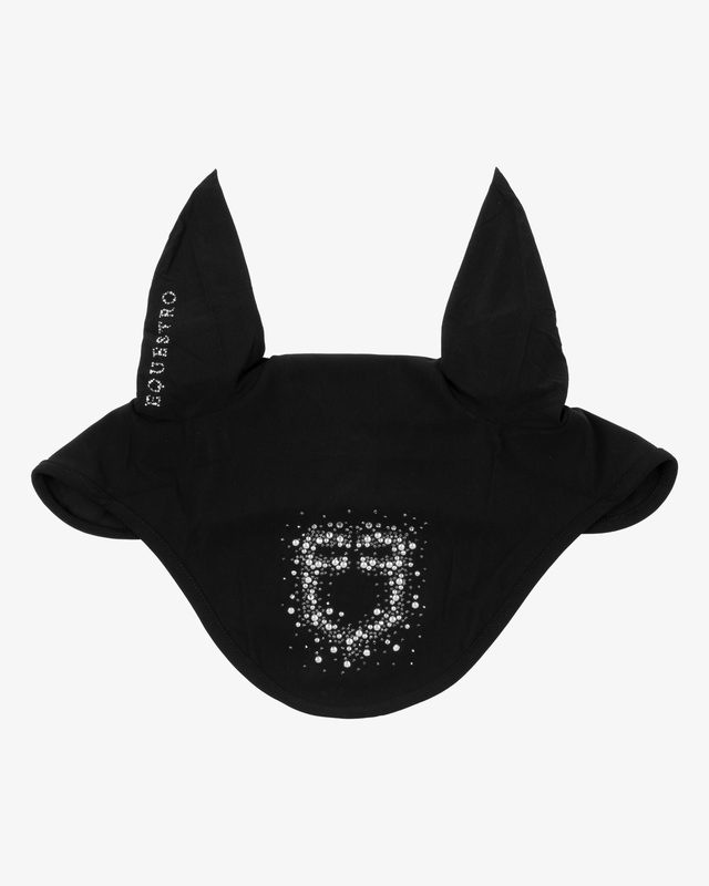 Fly veil in technical fabric with rhinestone logo