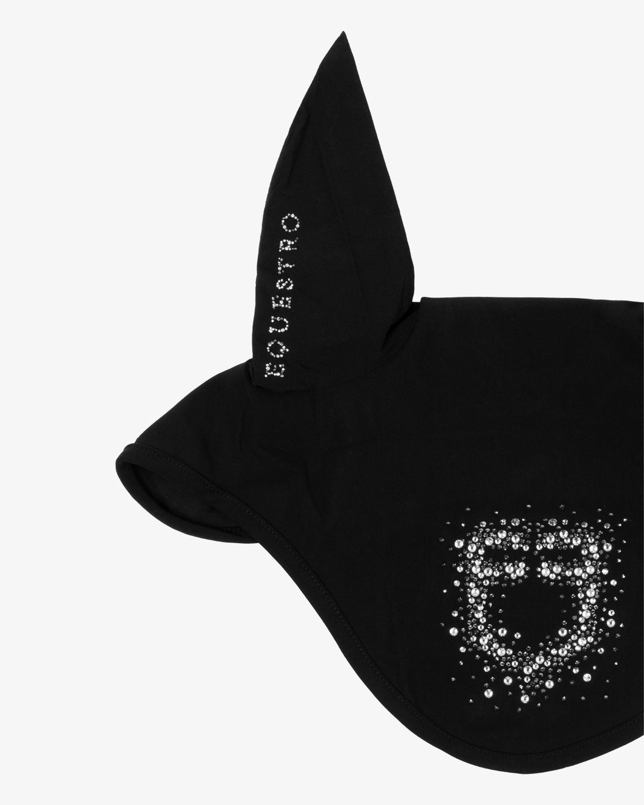 Fly veil in technical fabric with rhinestone logo