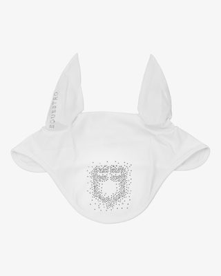Fly veil in technical fabric with rhinestone logo