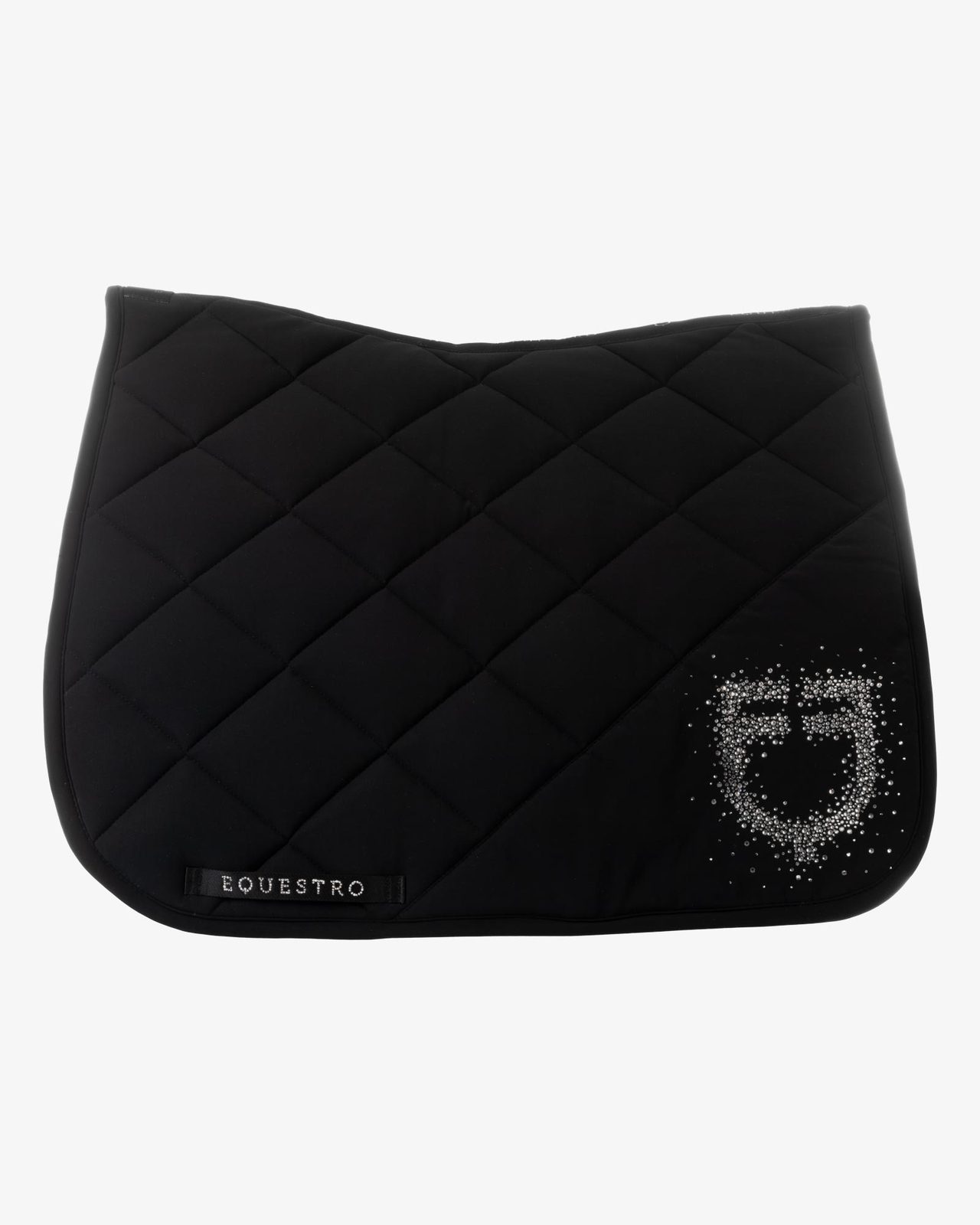 Dressage saddle pad with rhinestone logo