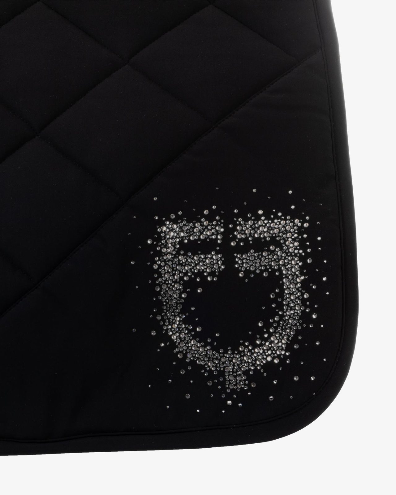 Dressage saddle pad with rhinestone logo