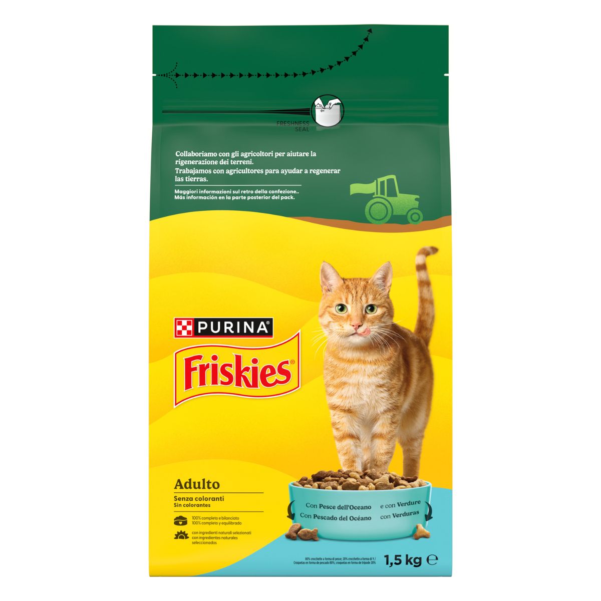 PURINA FRISKIES® Adult con Pesce dell'Oceano e con Verdure 