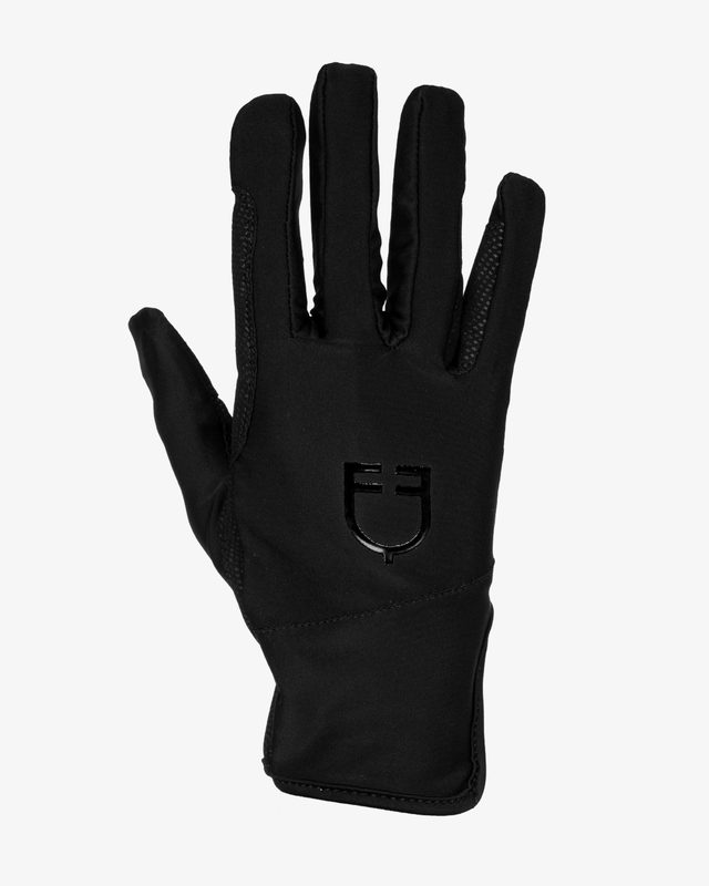 Women's gloves in special elastane fabric with logo