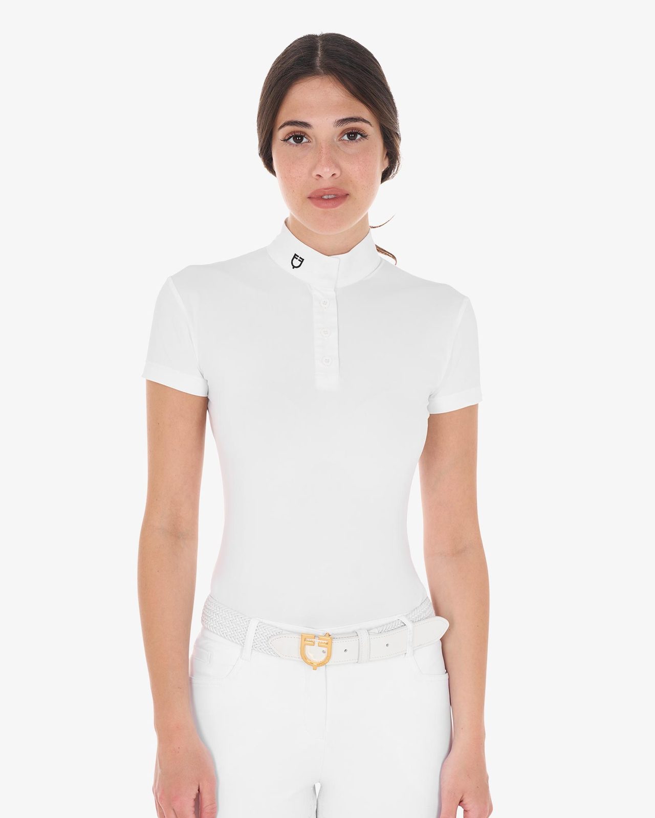 Polo donna da concorso slim fit colletto coreano