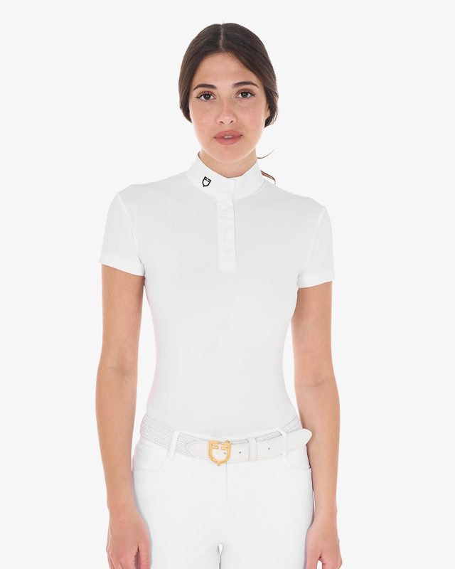 Women's slim fit mandarin collar competition polo shirt