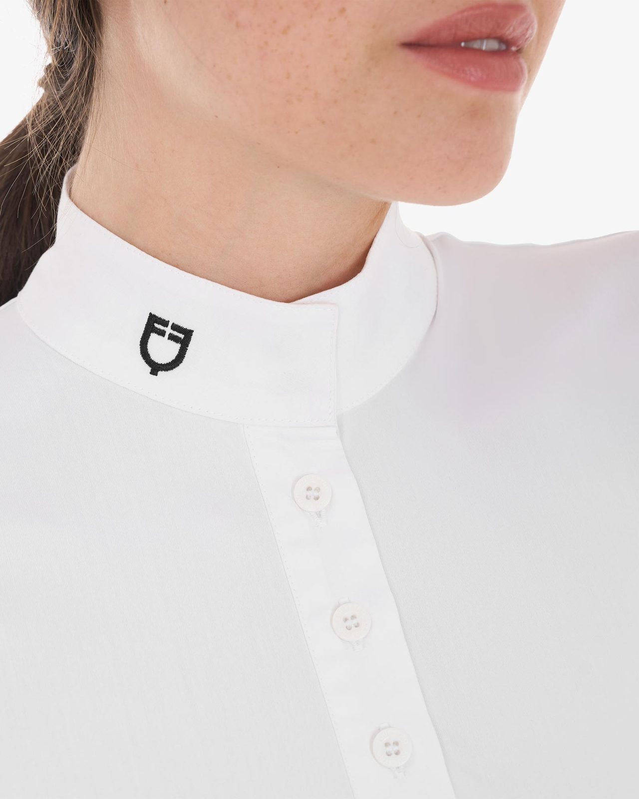Polo donna da concorso slim fit colletto coreano