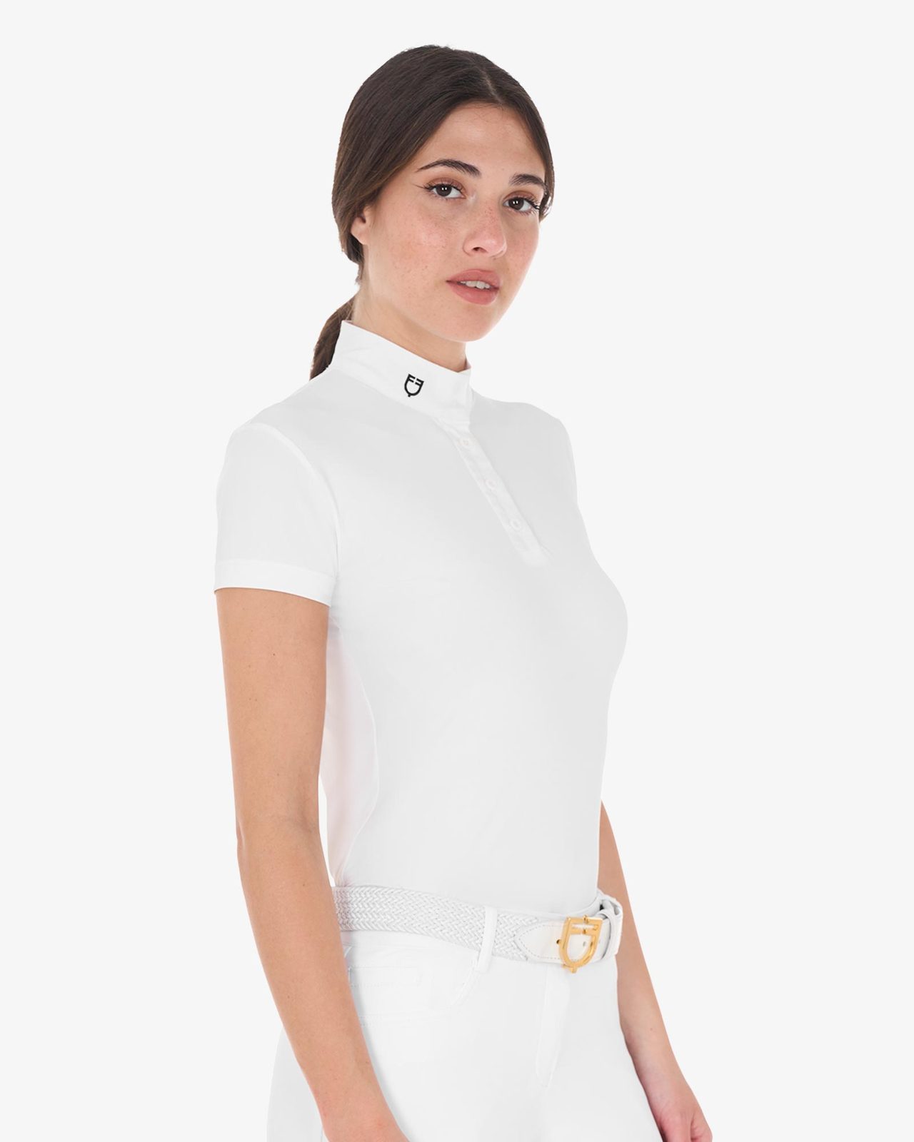 Polo donna da concorso slim fit colletto coreano