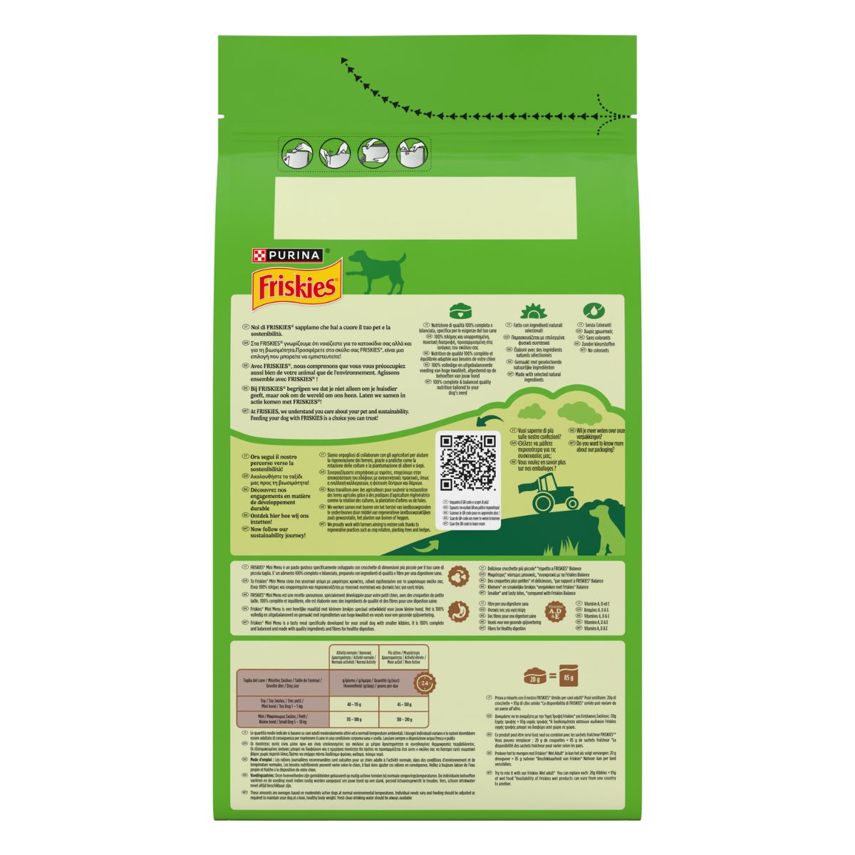 PURINA FRISKIES® Mini Menu crocchette per cani di piccola taglia con Manzo e Verdure in confezione da 1,5kg