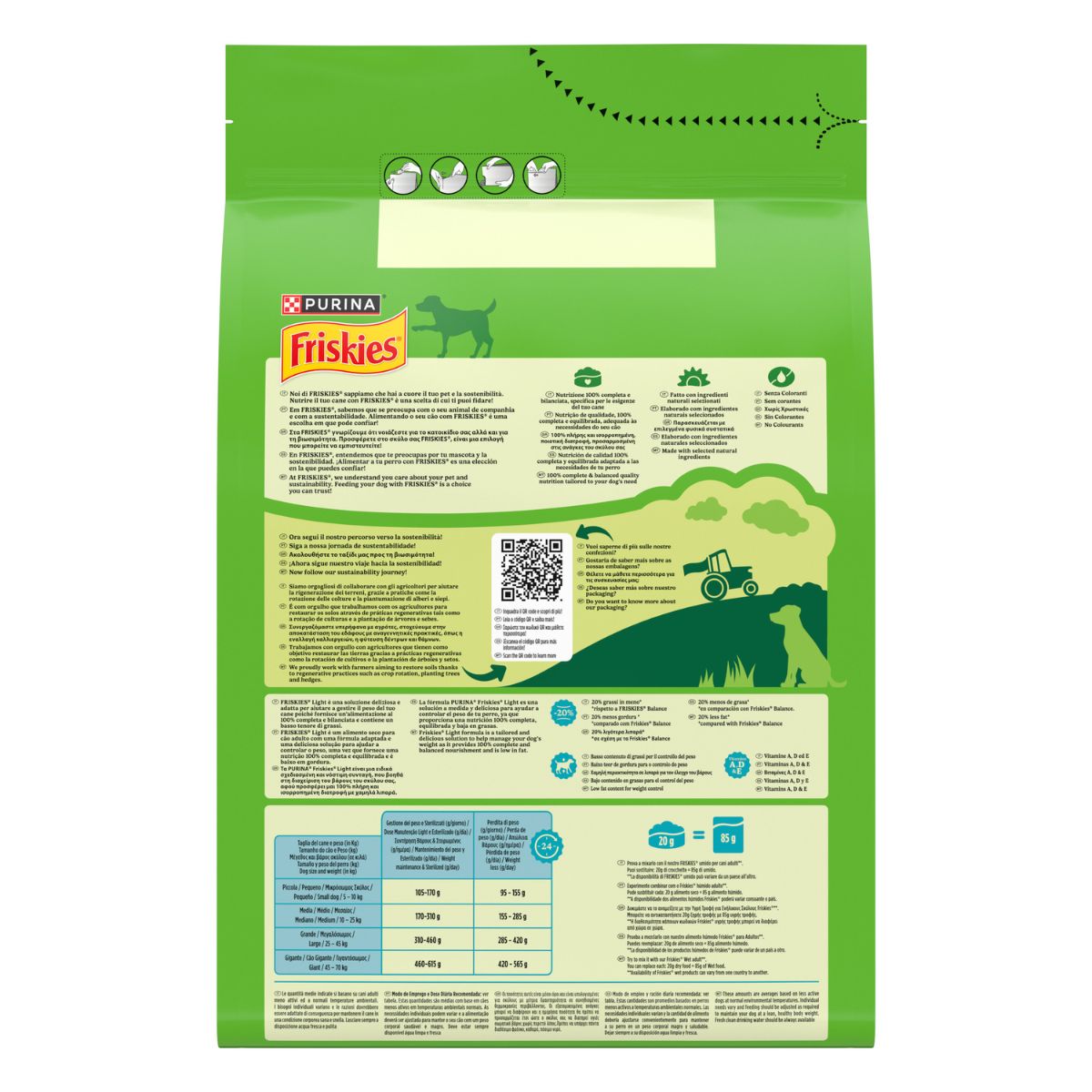 FRISKIES® Light crocchette per cani con Pollo e Verdure in confezione da 3kg