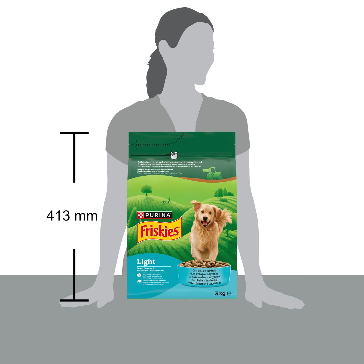 FRISKIES® Light crocchette per cani con Pollo e Verdure in confezione da 3kg