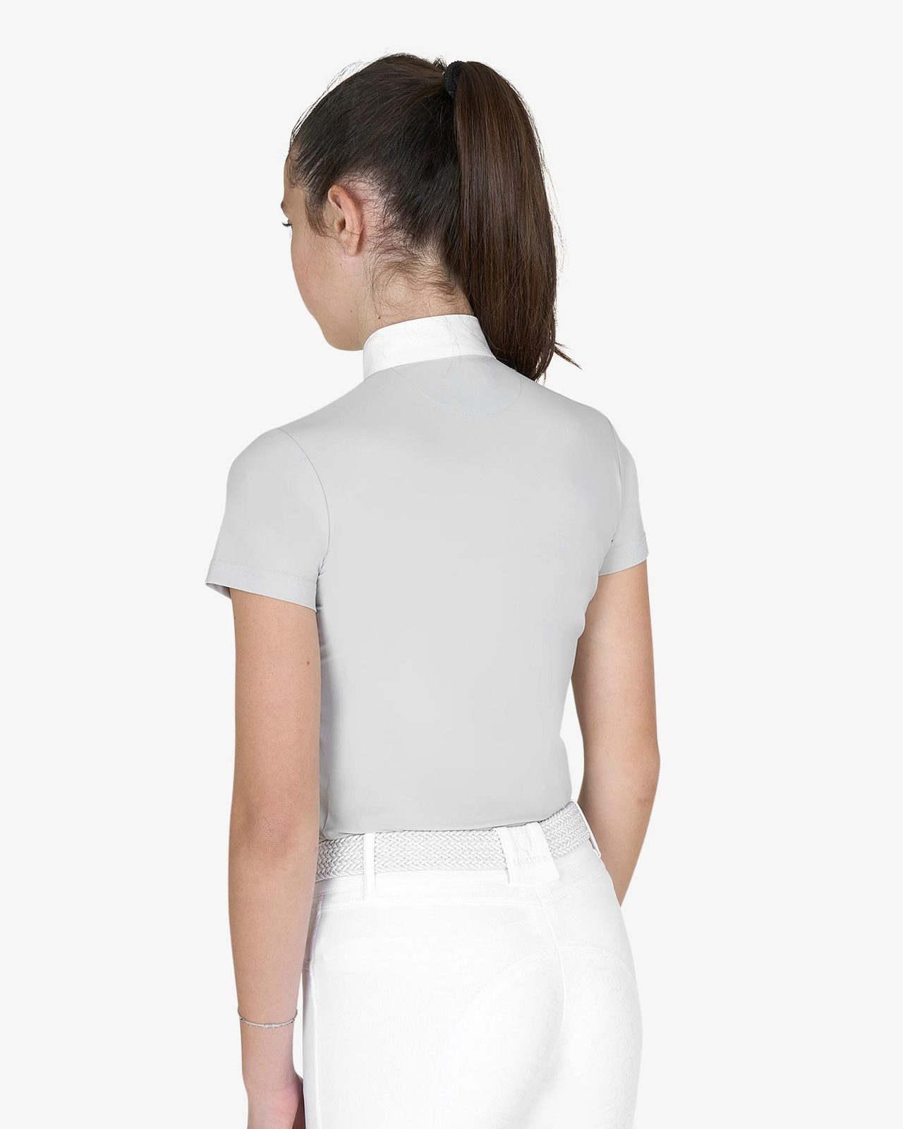 Polo bambina da concorso slim fit con zip