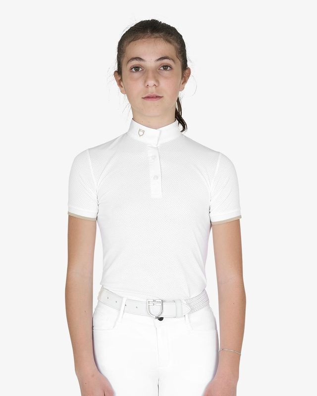 Girls' slim fit breathable competition polo shirt