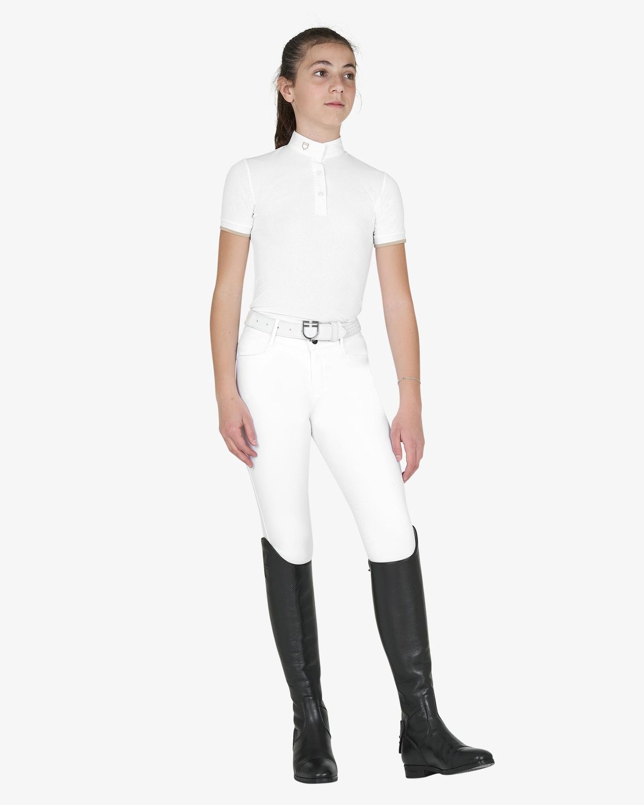 Polo bambina da concorso slim fit traspirante