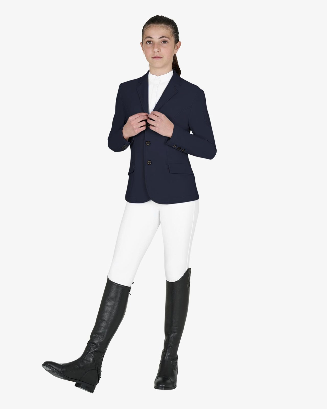 Kids' slim fit three button competition jacket