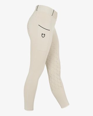 Leggins bambina slim fit grip con logo