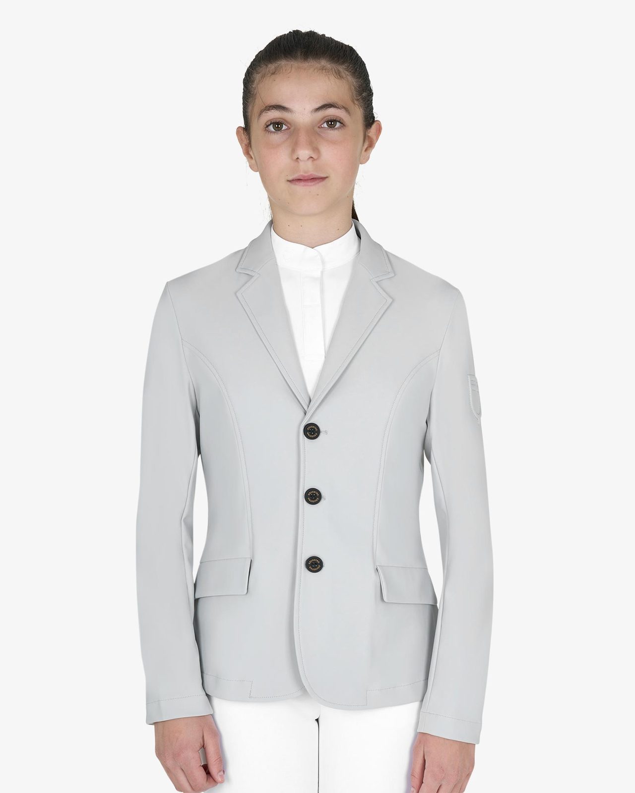 Kids' slim fit three button competition jacket