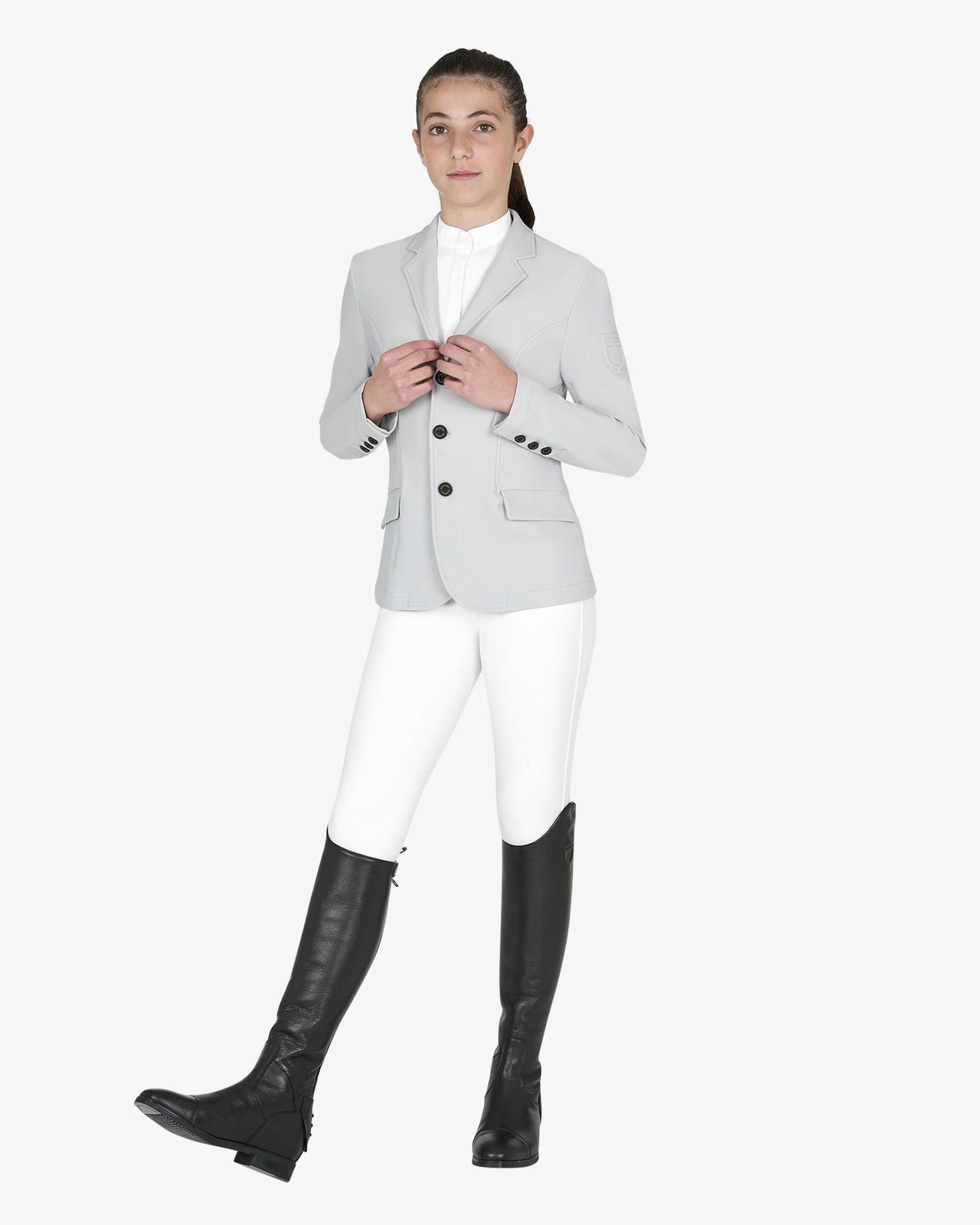 Kids' slim fit three button competition jacket