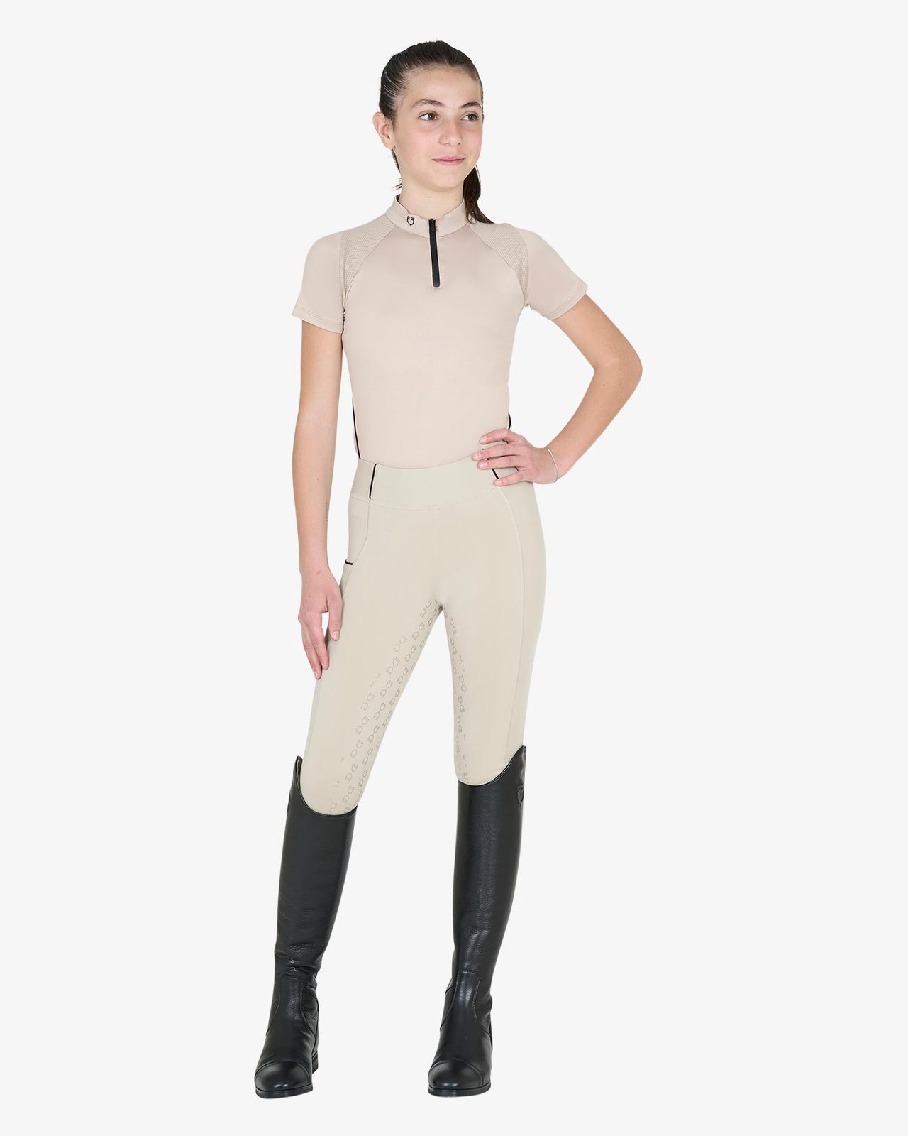 Polo bambini da allenamento slim fit in tessuto tecnico