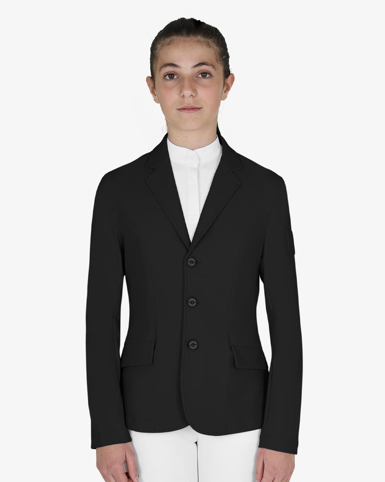 Kids' slim fit three button competition jacket