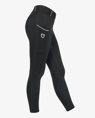 Leggins bambina slim fit grip con logo
