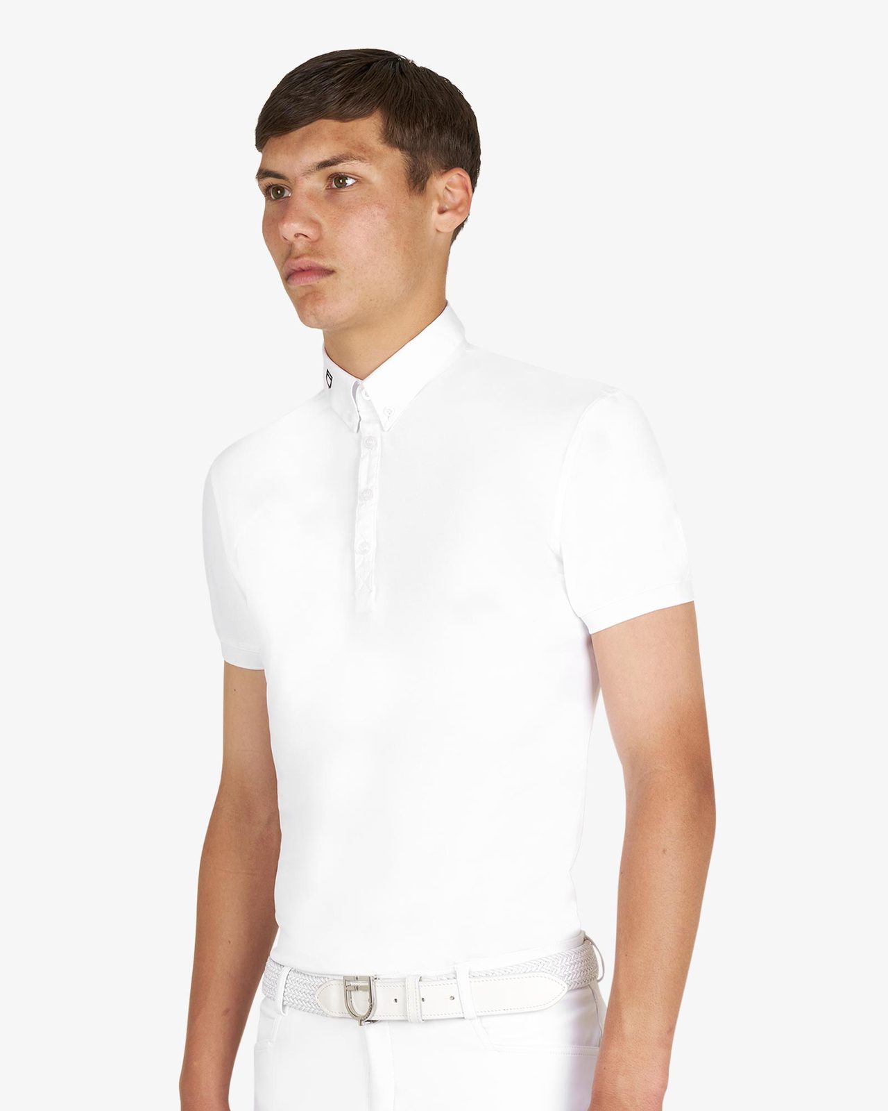 Men's competition polo shirt in breathable technical fabric
