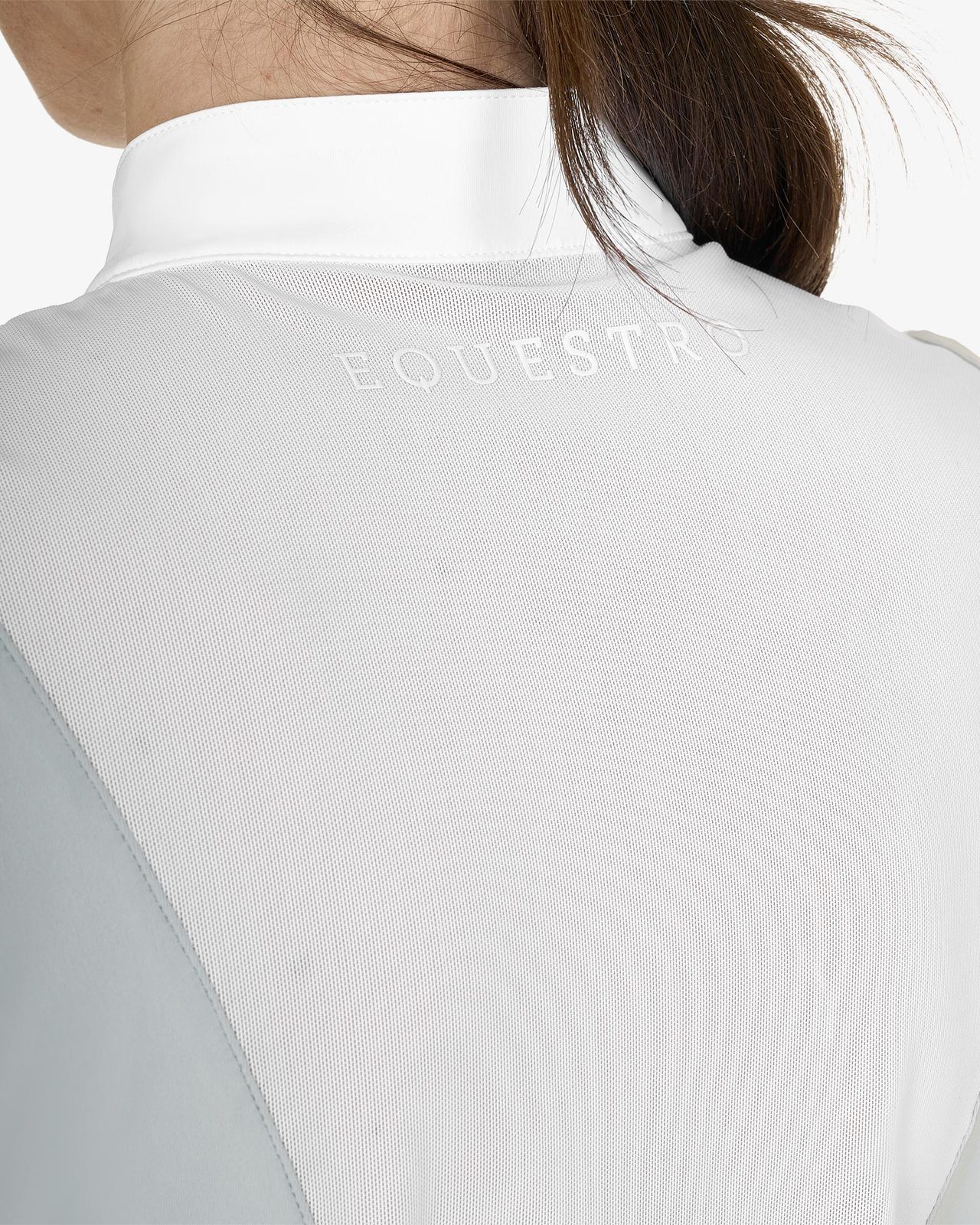 Women's training polo shirt with mesh inserts