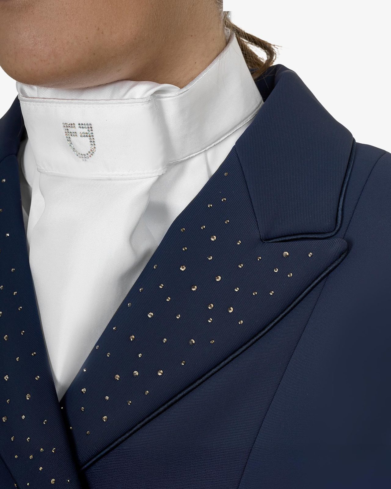 Frac donna in tessuto tecnico con strass