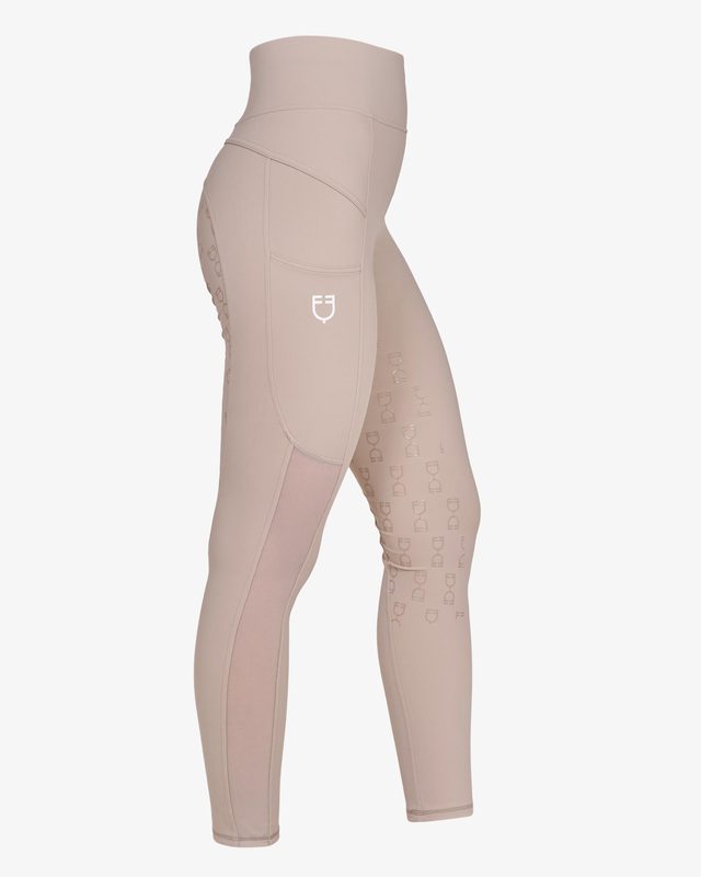 Women's slim fit leggings micro mesh inserts