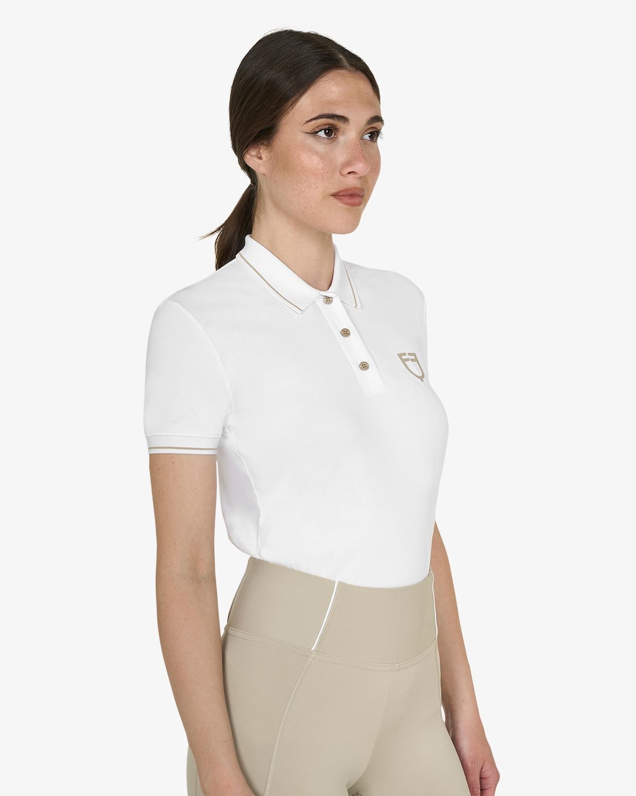 Women's slim fit polo shirt in breathable fabric