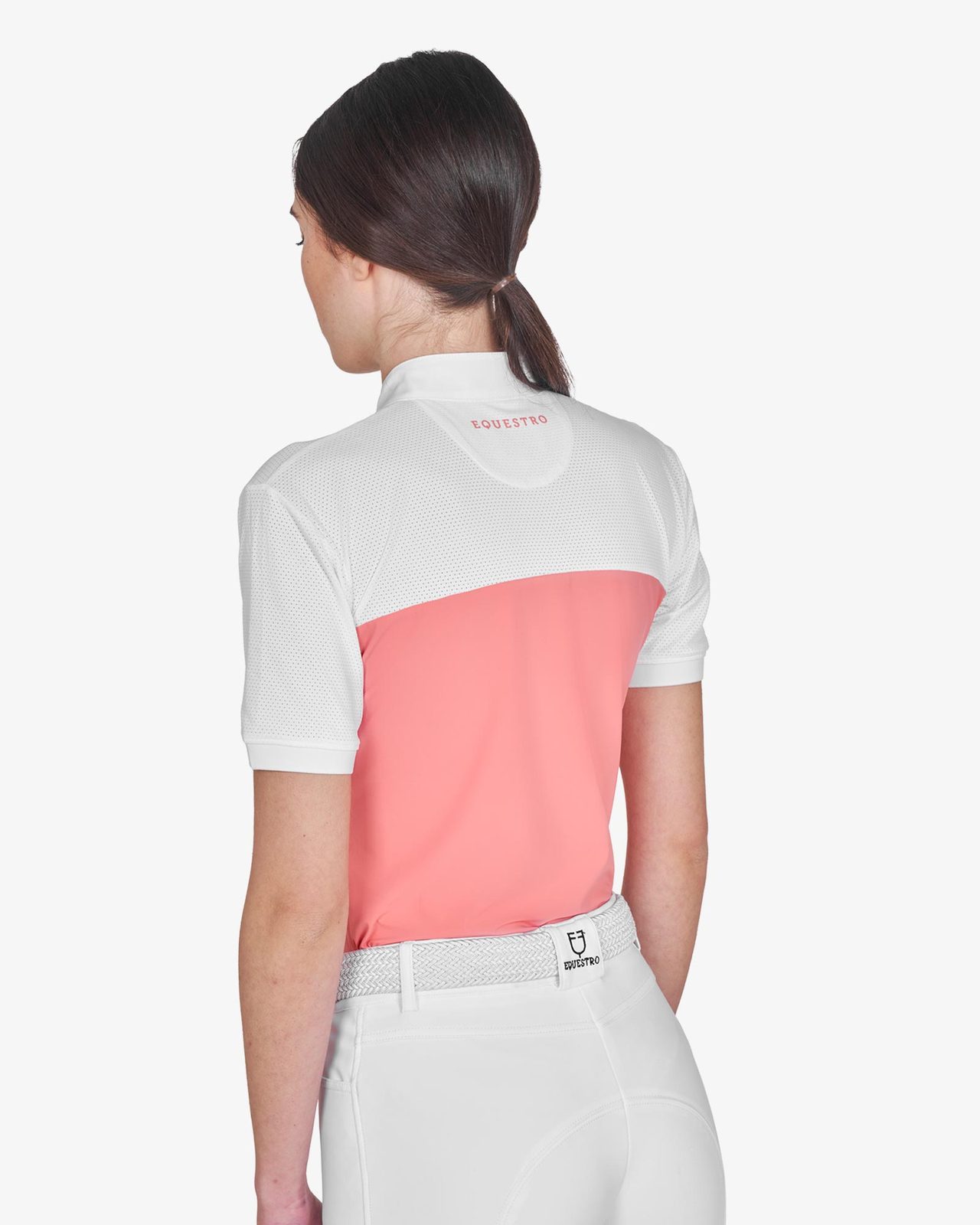 Polo donna slim fit tessuto tecnico e mesh