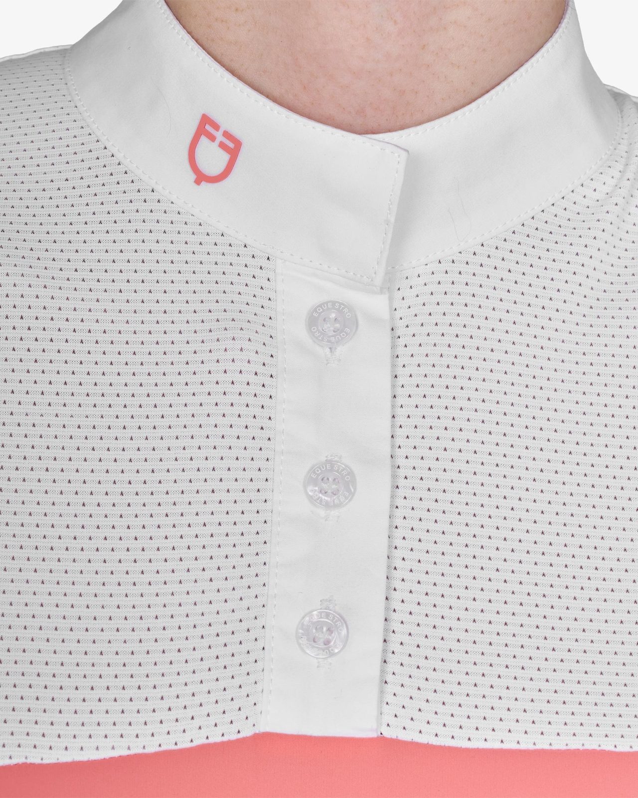 Polo donna slim fit tessuto tecnico e mesh