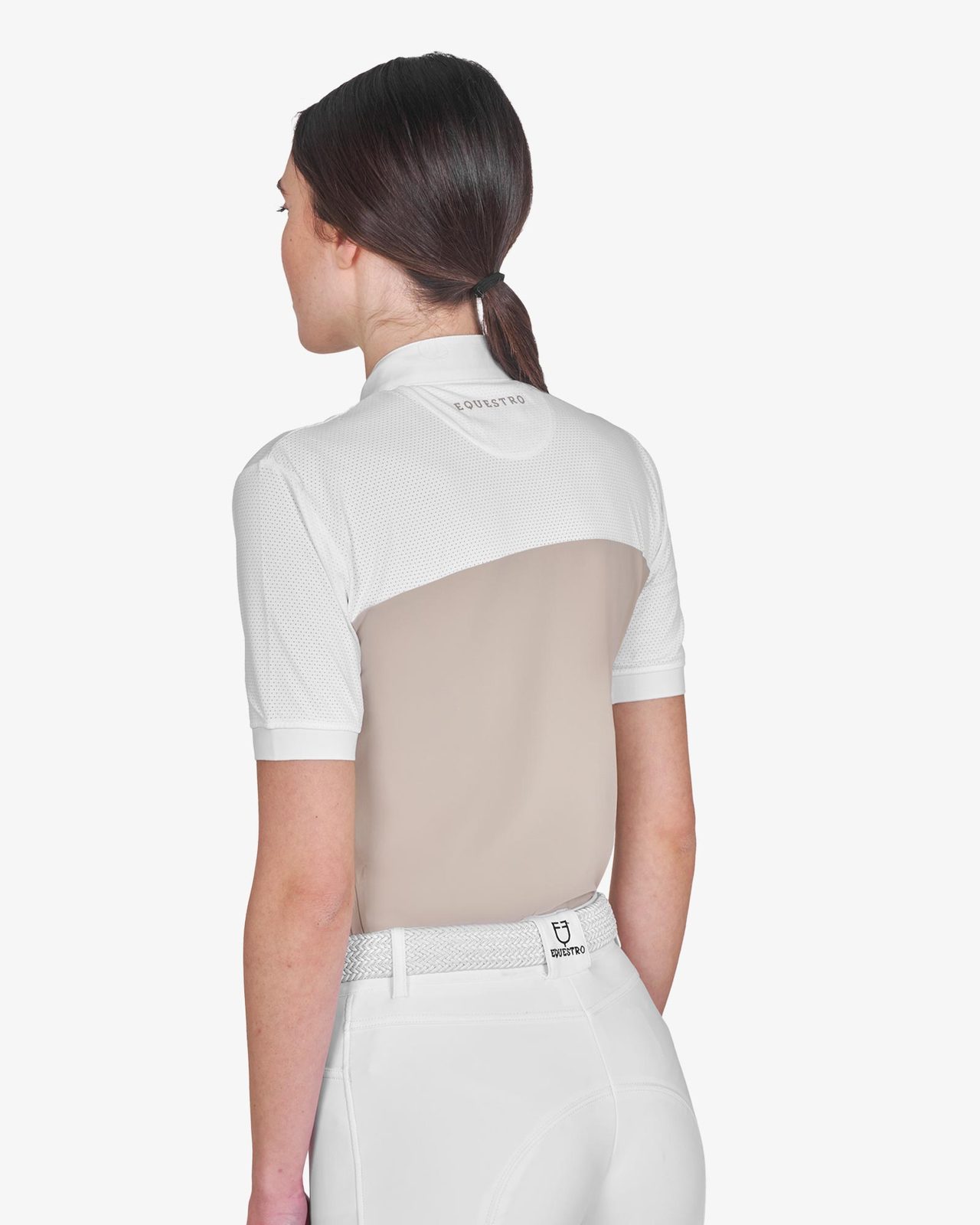 Polo donna slim fit tessuto tecnico e mesh