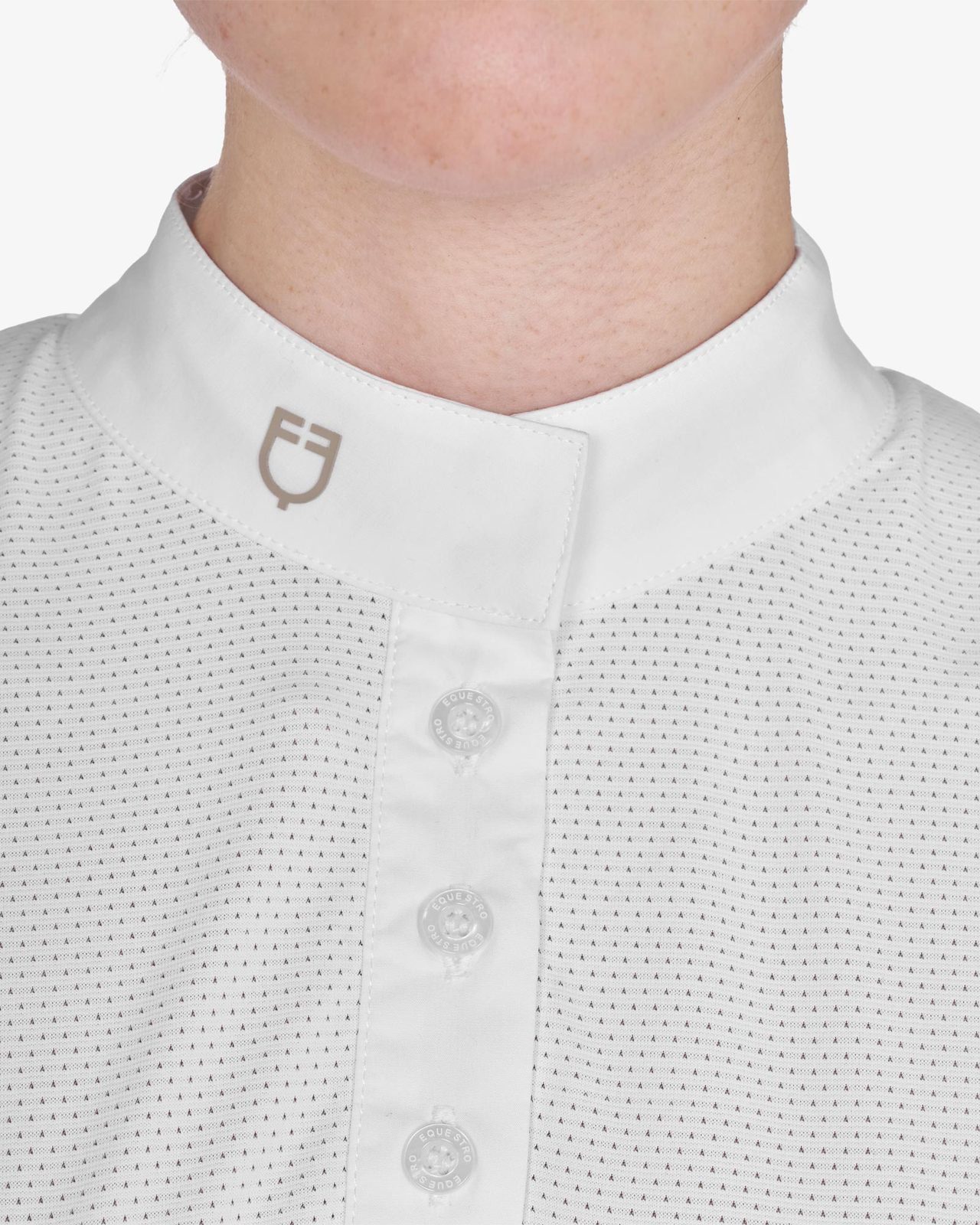Polo donna slim fit tessuto tecnico e mesh