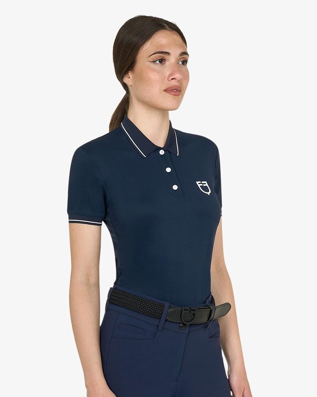 Women's slim fit polo shirt in breathable fabric