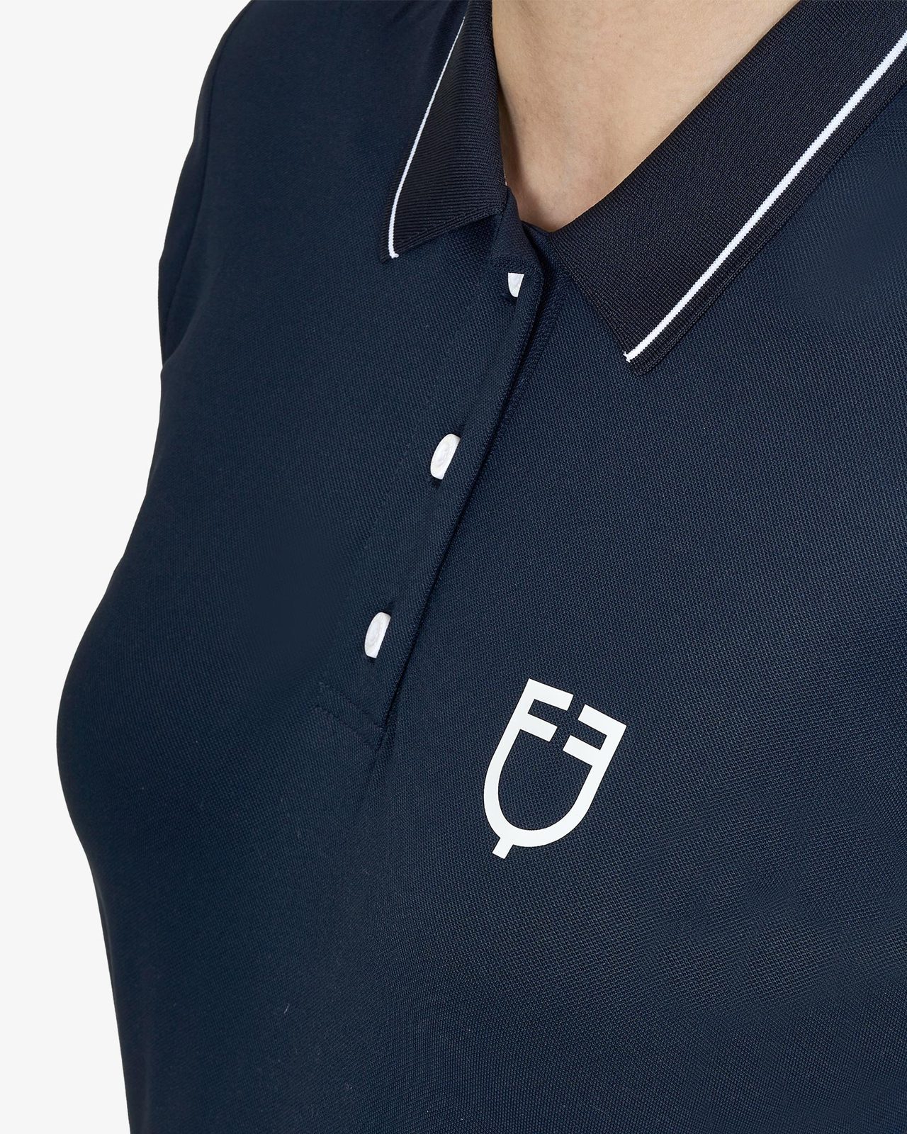 Women's slim fit polo shirt in breathable fabric