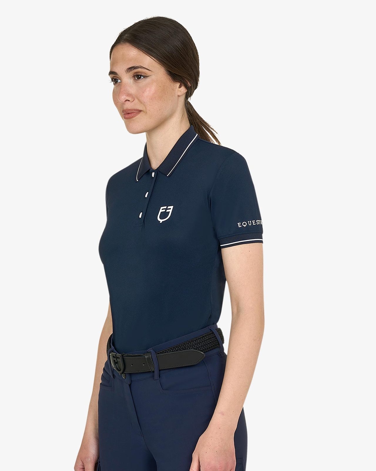 Women's slim fit polo shirt in breathable fabric