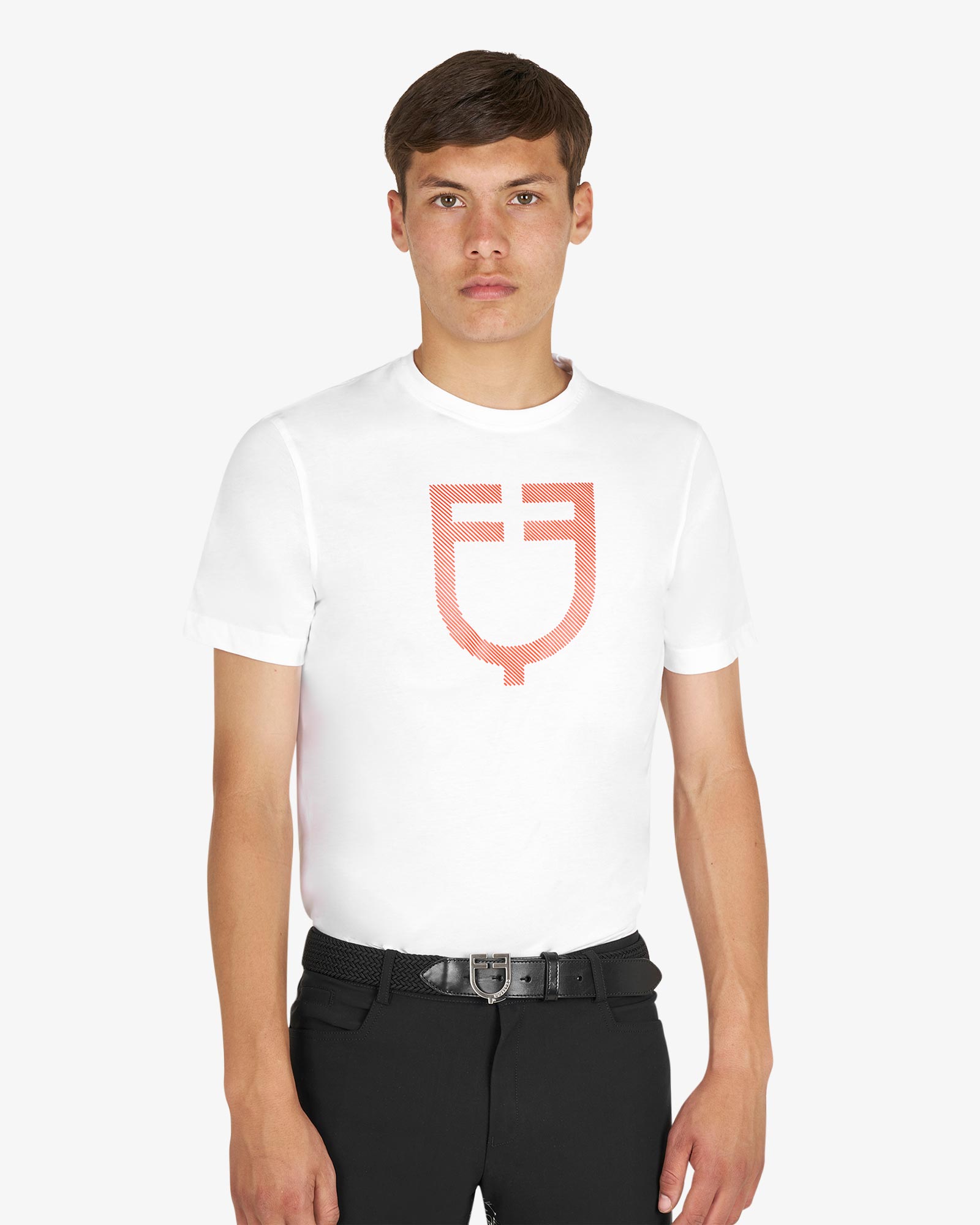 Men's basic T-shirt with glossy logo