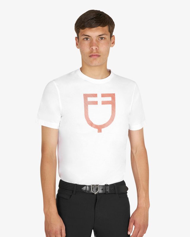 Men's basic T-shirt with glossy logo