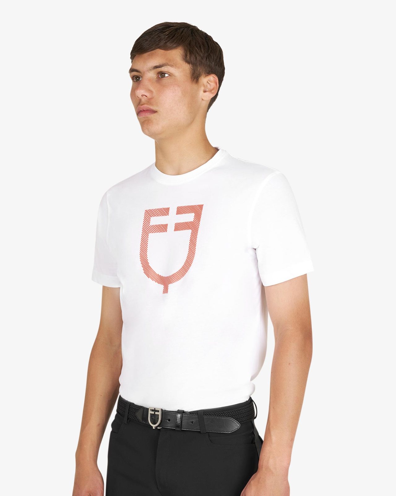 Men's basic T-shirt with glossy logo