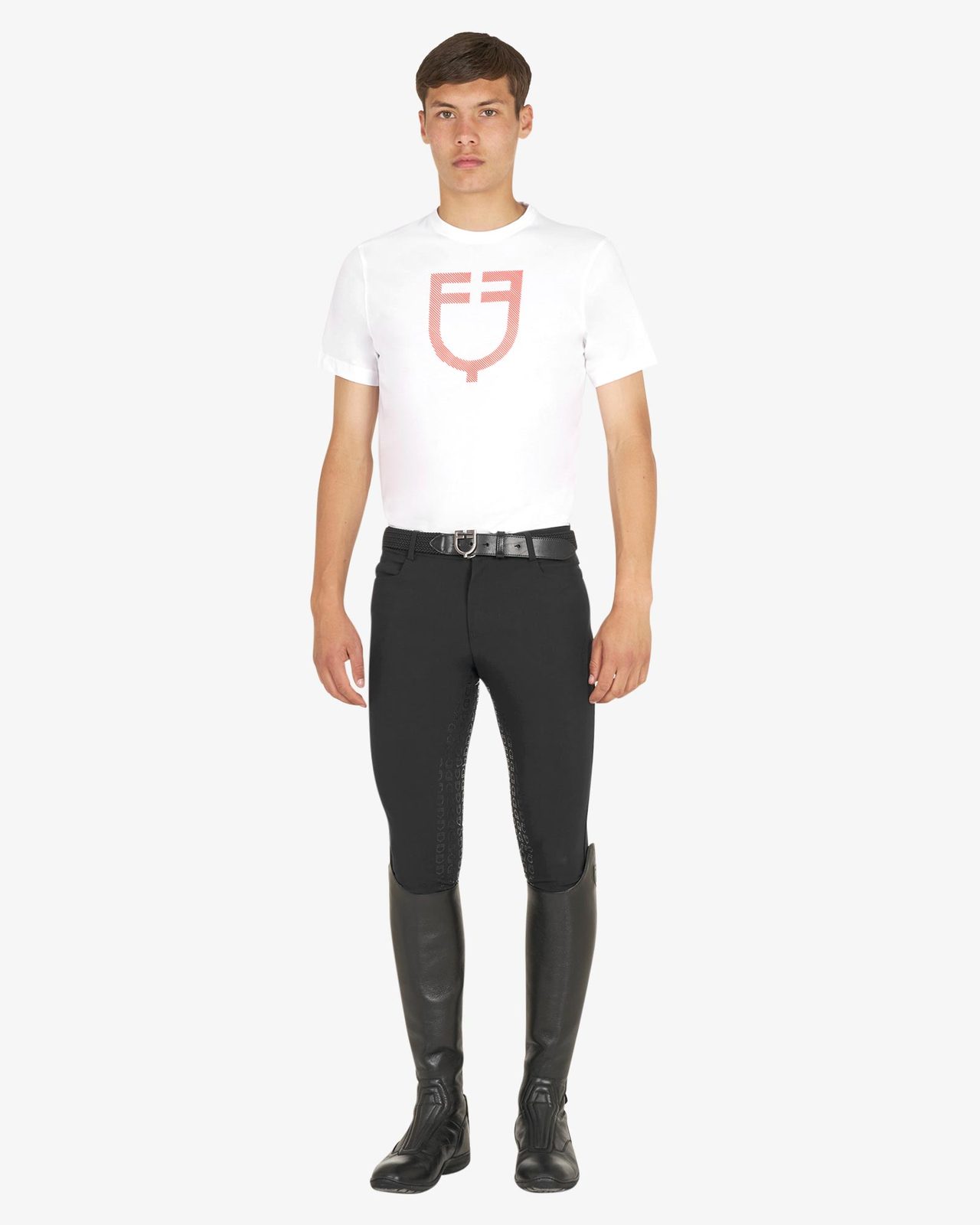 Men's basic T-shirt with glossy logo